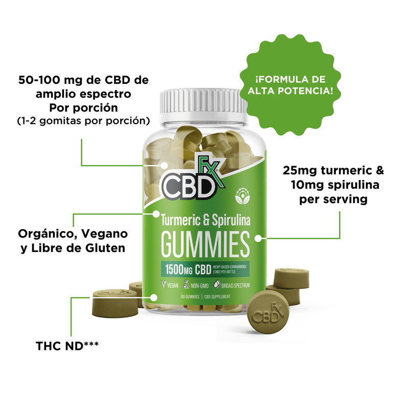 Cargar imagen en el visor de la galería, Curucuma y Espirulina Gummies CBDFX