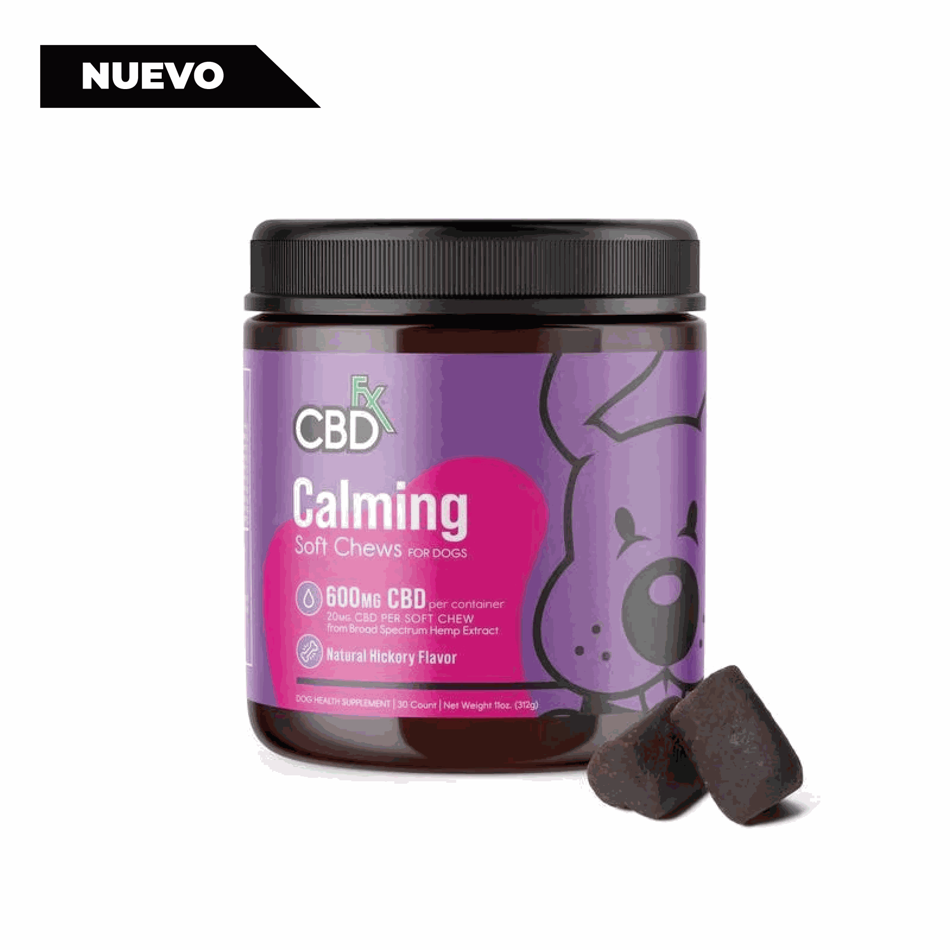 Premios para perros CBD: masticables calmantes 600mg Suave